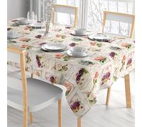 Comart - Tovaglia Colours Antimacchia - Copritavolo 100% Poliestere Stampato - Resistente ai Liquidi - Facile da Pulire - Lavabile in Lavatrice - Rotonda Diametro 150 cm - 6 Posti - Disegno France