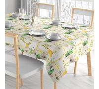 Comart - Tovaglia Colours Antimacchia - Copritavolo 100% Poliestere Stampato - Resistente ai Liquidi - Facile da Pulire - Lavabile in Lavatrice - Rettangolare 178x132 cm - 6 Posti - Disegno Garden