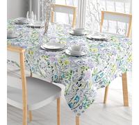 Comart - Tovaglia Colours Antimacchia - Copritavolo 100% Poliestere Stampato - Resistente ai Liquidi - Facile da Pulire - Lavabile in Lavatrice - Rettangolare 132x228 cm - 8 Posti - Disegno Tile