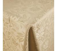 Comart - Tovaglia Jacquard Natalizia - Antimacchia - Copritavolo per le Feste - in Poliestere Damascato - Resistente ai liquidi - Lavabile in Lavatrice - Rettangolare 140x180 cm - 6 Posti - Dorata