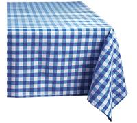 Comart - Tovaglia Square Antimacchia - Quadretti - Ø150cm 6 Posti Blu