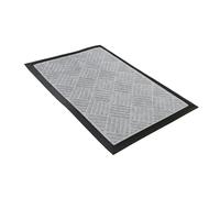 Comart - Zerbino Asciugapassi Kelly - 40x60 cm - Tappeto Sintetico Fuori Porta - Assorbente e Antipioggia - Fondo Antiscivolo in Gomma - per Ingresso Esterno o Interno - Rettangolare - Grigio Chiaro