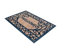 Comart - Zerbino Capitol - 40x60 cm - Zerbino in Cocco con Disegni in Gomma - Tappeto per Ingresso Esterno e Interno - Fondo Antiscivolo Gommato - Facile da Pulire - Rettangolare - Design Welcome