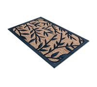 Comart - Zerbino Capitol - 40x60 cm - Zerbino in Cocco con Disegni in Gomma - Tappeto per Ingresso Esterno e Interno - Fondo Antiscivolo Gommato - Facile da Pulire - Rettangolare - Design Foglie