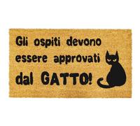 Comart - Zerbino Cute in Cocco - 40x70 cm - Tappeto con Scritte Divertenti su Cani e Gatti - per Ingresso Esterno e Interno - Simpatico Regalo per Entrata di Casa - Antiscivolo - Approvati dal Gatto