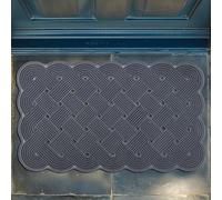 Comart, Zerbino Lux 100% Gomma, Adatto da Esterno, Antiscivolo, Colore Nero, Geometrico, 45x75 cm