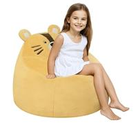 COMAX Poltrona a sacco per bambini da 8 a 12 anni, divano a sacco con imbottitura per ragazzi e ragazze, sedia da pavimento pigro per stanza dei giochi, stanza dei bambini, tigre
