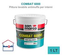 San marco Combat 6000 pittura lavabile antimuffa per interni bianca lt 1