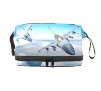 Combat Flighter, trousse a doppio strato per cosmetici per donne e ragazze, borsa da toeletta da viaggio per trucchi, pratica borsa organizer con scomparto per pennelli, Multi, 27x15x14