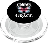 Combattere con grazia regali per la consapevolezza del cancro al seno per le donne PopSockets PopGrip per MagSafe