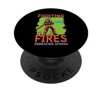 Combattere gli incendi che abbracciano gli spettri Dolcetto O scherzetto pompiere PopSockets PopGrip Adesivo