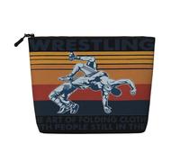 Combattere l'arte di piegare i vestiti con le persone ancora dentro Borsa per il trucco - Borsa da viaggio in canapa finta, organizer per articoli da toeletta, portamonete con cerniera