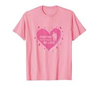Combattere per Le Donne Che Amiamo la consapevolezza del Cancro al Seno Maglietta, Uomo, Rosa, XL