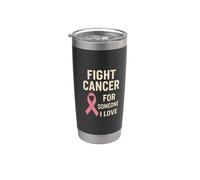 Combatti il Cancro Nastro Rosa Sopravvissuto Guerriero Consapevolezza Fighter Bicchiere termico in acciaio inox doppia parete