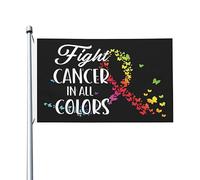 Combatti il cancro nella lotta contro il cancro per tutte le stagioni Bandiera da giardino Banner da giardino per decorazioni da giardino per esterni Bandiere stampate fronte-retro