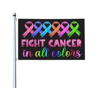 Combatti il cancro nella lotta contro il cancro per tutte le stagioni Bandiera da giardino Banner da giardino per decorazioni da giardino per esterni Bandiere stampate fronte-retro