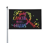 Combatti il cancro nella lotta contro il cancro per tutte le stagioni Bandiera da giardino Banner da giardino per decorazioni da giardino per esterni Bandiere stampate fronte-retro