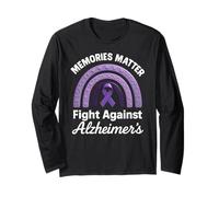 Combatti la consapevolezza dell'Alzheimer Arcobaleno Supporto Memoria Viola Maglia a Manica