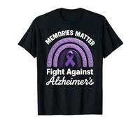 Combatti la consapevolezza dell'Alzheimer Arcobaleno Supporto Memoria Viola Maglietta