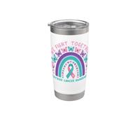 Combattiamo insieme la consapevolezza del cancro alla tiroide Boho Rainbow Bicchiere termico in acciaio inox doppia parete