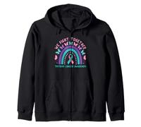 Combattiamo Insieme la consapevolezza del Cancro alla tiroide Boho Rainbow Felpa con Cappuccio