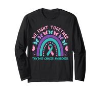 Combattiamo Insieme la consapevolezza del Cancro alla tiroide Boho Rainbow Maglia a Manica