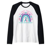Combattiamo Insieme la consapevolezza del Cancro alla tiroide Boho Rainbow Maglia con Maniche Raglan