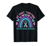 Combattiamo Insieme la consapevolezza del Cancro alla tiroide Boho Rainbow Maglietta
