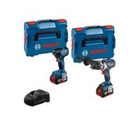 Bosch Professional Combo Kit GDR 18V-210 C + GSR 18V-110 C (incl. 2 batterie da 5.0 Ah, caricabatteria GAL 1880 CV, in L-BOXX)