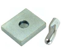Piastra perno inferiore a saldare 349 combi zincata mm 60x60 f.mm 20,5 s.mm 15 (