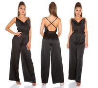 Combinaison une pièce pour femme avec ceinture, dos nu en satin, bretelles 26136