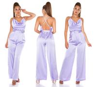 Combinaison une pièce pour femme avec ceinture, dos nu en satin, bretelles 26136