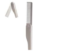 Combinata per barba tascabile, strumento di styling dei capelli in acciaio inossidabile, shaper baffi pieghevole, design leggero, percorsi portatili, piccoli o grandi, perfetti per la cura degli uomin