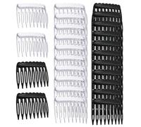 Combinati da lato francese - Combenti per capelli da donna da 24 pacchetti, set decorativo classico nero e chiaro, accessorio velo da sposa | Uso di lunga durata Strumento di stile elegante per le dam