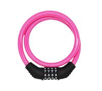 Combination Bike Lock, Heavy Duty Anti-Theft Cable, 25.59inches, 4-Digit Resettable Lock Mechanism, Weather-Resistant Steel Wire, Ideal for Youth Bikes, Mountain, Road, City, Rack, Black/Blue/Pink