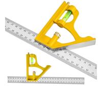 Combination Square, Precision Straight Edge Ruler, Multifunctional Machinist Measuring Tool Strong Adjustable Design for Woodworking, Carpentry, Home Improvement, Door, Window, Constructions Use