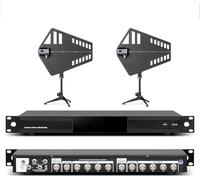 Combinatore di antenna wireless, 8 uscite + 2 porte a cascata, antenna direzionale attiva, amplificatore di segnale per microfoni wireless, portata 1000 m