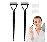 Combinatrice per ciglia in metallo, pettine per ciglia oculari - Spazzo del separatore di denti in metallo da 2 pacchetti con copertura,Pettinare Deferar, Strumento cosmetico a pennello per sopraccigl