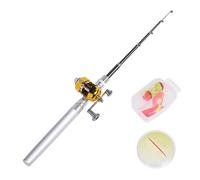 Combinazione canna da pesca e mulinello con penna, canna da pesca con penna