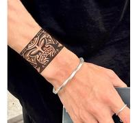 Combinazione di anelli da braccio | Toppa per tatuaggio a base di erbe con motivo a gufo e spina, braccio maschile, impermeabile, dura 2 settimane senza riflessi, tatuaggi finti(M-061)