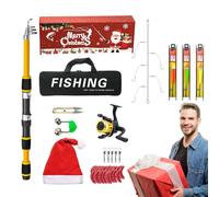 Combinazione di canna da pesca e mulinello telescopico | Canna da pesca per principianti con mulinello per padri, mariti e uomini in mare, fiume, laghetti e laghetti