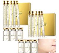 Combinazione di filo proteico solubile ed essenza nano-oro, siero facciale dorato, collagene attivo, siero lifting del filo di seta, anti-invecchiamento, cura della pelle idratante (kit C)