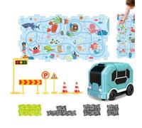 Combinazione di Puzzle e Pista Giocattoli Per Rompicapo E Sfide Mentali | Pista da Corsa Interattiva e Innovativa per Auto Regalo Di Compleanno Per Bambini Maschi Da 3 A 6 Anni
