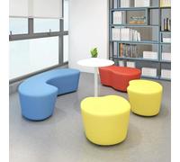 Combinazione di sgabelli e divani irregolari dal design moderno, posti a sedere asimmetrici for la reception del corridoio e l'area di attesa for il riposo dell'ufficio, mobili morbidi imbottiti(D)