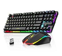 Combinazione di tastiera e mouse wireless da gioco, batteria ricaricabile retroilluminata a LED, tastiera meccanica ultra compatta, mouse RGB per PC Gamer, ufficio aziendale, ergonomico durevole