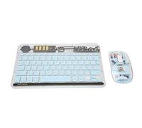 Combinazione di Tastiera e Mouse Wireless Trasparenti, Tastiera e Mouse Retroilluminati, Connessione Wireless Dual Mode BT5.1 e 2.4G, Interfaccia USB C, per Tablet PC Phone (Blu)