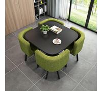 Combinazione di Tavolo E Sedia per Reception, Tavolo da Pranzo Quadrato con Set da 5 Pezzi, Set di Tavolo E Sedia per Sala Ricevimenti per Piccoli Uffici, Tavolo Salvaspazio per PIC, D, One Size