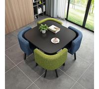 Combinazione di Tavolo E Sedia per Reception, Tavolo da Pranzo Quadrato con Set da 5 Pezzi, Set di Tavolo E Sedia per Sala Ricevimenti per Piccoli Uffici, Tavolo Salvaspazio per PIC, B, One Size