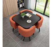 Combinazione di Tavolo E Sedia per Reception, Tavolo da Pranzo Quadrato con Set da 5 Pezzi, Set di Tavolo E Sedia per Sala Ricevimenti per Piccoli Uffici, Tavolo Salvaspazio per PIC, G, One Size