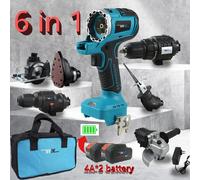 Combinazione di utensili elettrici brushless 6 in 1, può essere utilizzata per taglio, molatura, foratura, ecc.